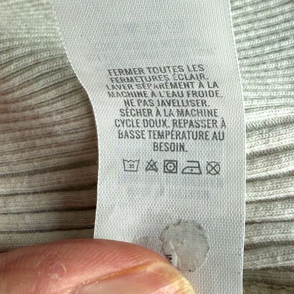 Aerie Long Sleeve Ribbed Knit Henley Top L Cream Casual Layer Bella Y2K Style - Picture 13 of 13